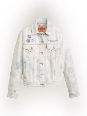 🩵 Backstreet Boys Light Tie-Dye Millennium Denim Jacket - Blue & White